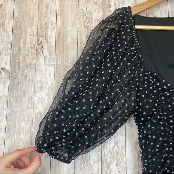 Zara Polka Dot Tulle Puff Sleeve Dress Size‎ Small Women - Picture 5 of 12